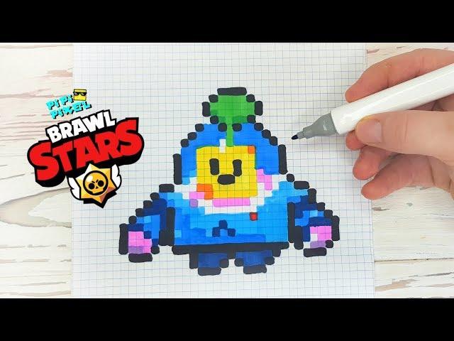 СПРАУТ из ИГРЫ BRAWL STARS РИСУНКИ ПО КЛЕТОЧКАМ -PIXEL ART