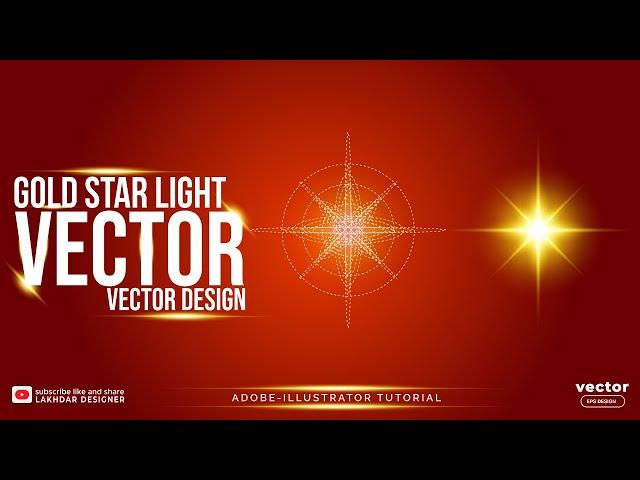 Learn How to Create a Vector Sparkle gold star light  in Adobe Illustrator cc