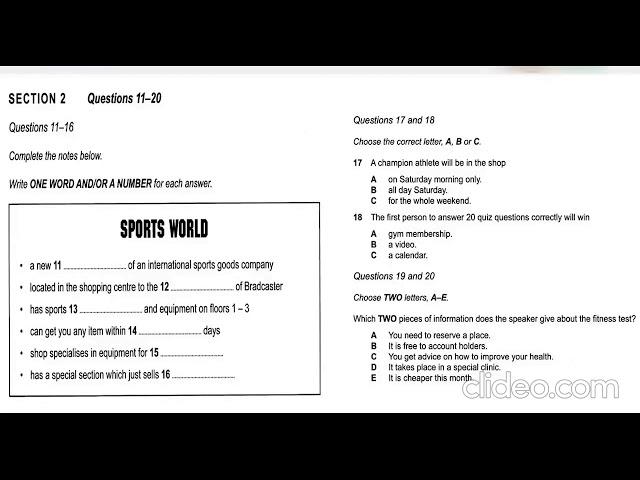 cambridge ielts 9 test 1 listening test with answers