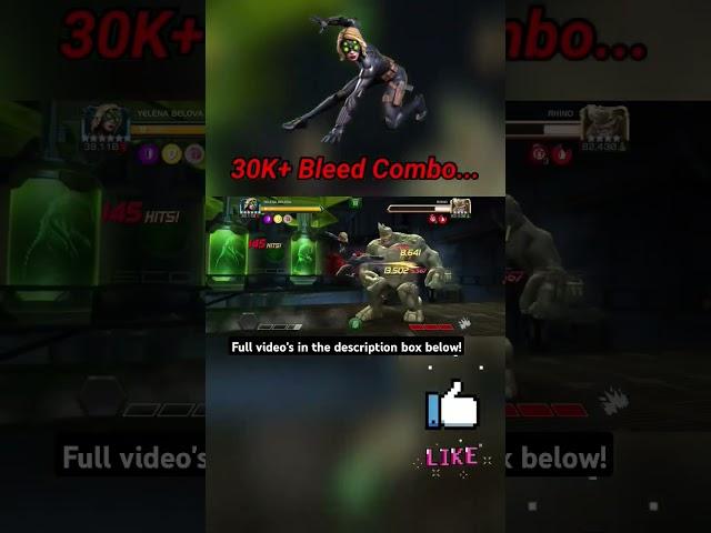 Yelena Belova Insane Attacker | 30K+ Bleed Combo #mcoc #marvelkingsaitama #marvelcontestofchampions