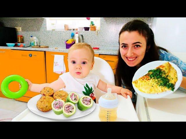 Bebekler için yemek tarifleri! Sevcan ve Derin ile Anne Vlog. Bebek bakma videosu