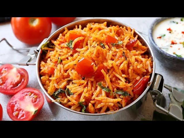 ఉదయం పూట తక్కువ టైంలో చేసుకునే టమాటో రైస్  Time Saving Lunch Box Recipe | Tomato Rice In Telugu