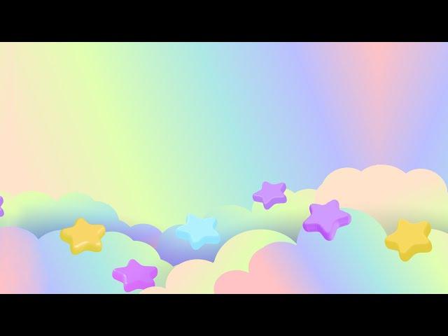 Children's video background. Children's animated background - sky, rainbow, clouds, stars.