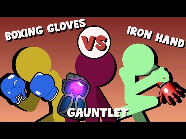 Supreme Duelist Stickman Animation: Boxing Gloves vs Gauntlet vs Iron Hand