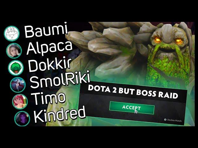 Dota 2 But Boss Raid | Five Dota Streamers vs One