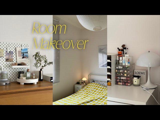 Room makeover & tour | pinterest aesthetic girl room | vanity and storage recs, ikea furniture