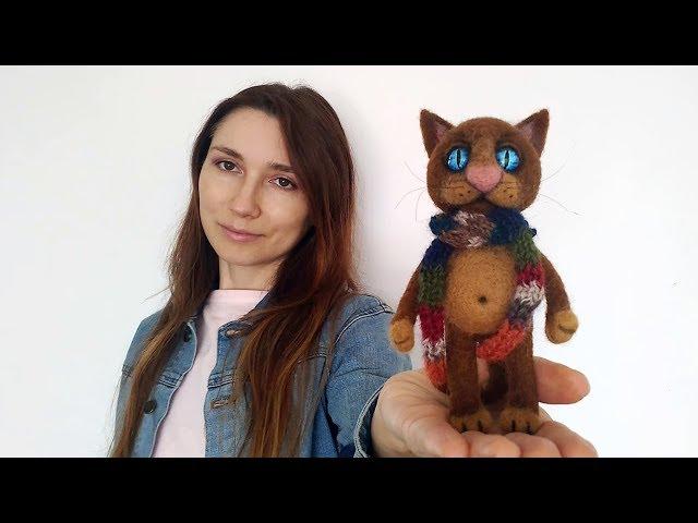 Валяние кота на каркасе  Сухое валяние Мастер-Класс  Kate_Crochetka