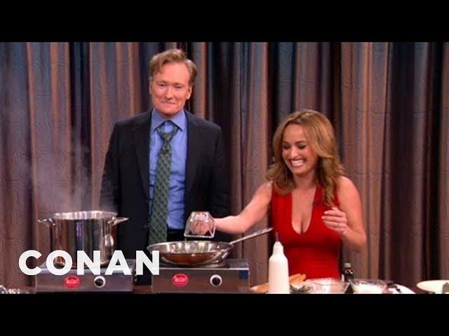 Giada De Laurentiis & Conan Make Chocolate Linguini | CONAN on TBS