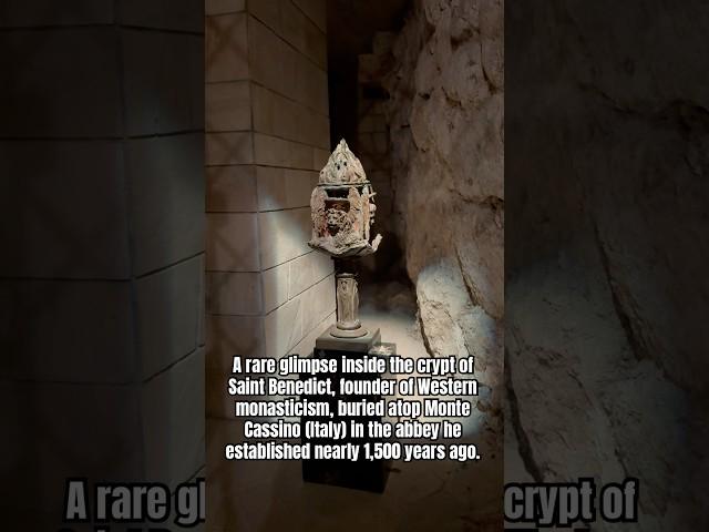 A rare glimpse inside the crypt of Saint Benedict, founder of Western monasticism.