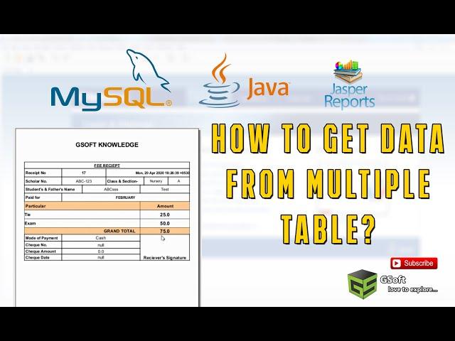 How to fetch data from multiple tables | use multiple query in jasper reports | java tutorials