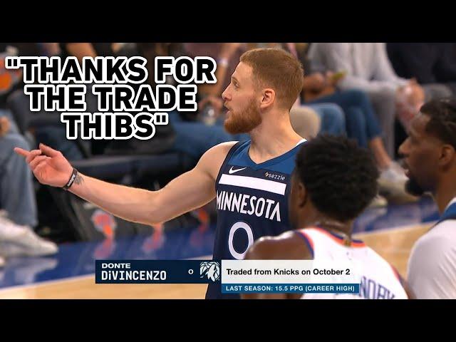 Donte DiVincenzo trash talking Knicks bench in first game back since trade 