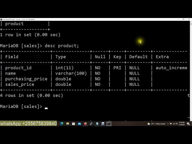 MYSQL DATABASE PROGRAMMING: CREATING TABLES WITH REFERENTIAL INTERGRITY