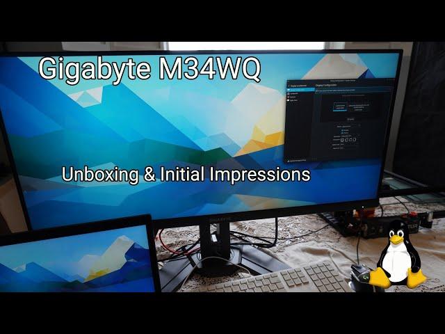 Gigabyte M34WQ 34" 1440p Ultrawide Gaming Monitor Unboxing for Linux