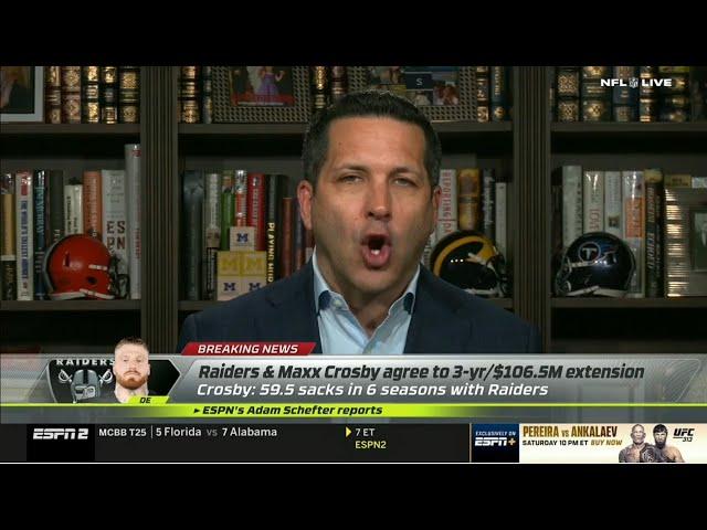 Adam Schefter BREAKING Maxx Crosby just became the Highest-Paid Non-Quarterback in NFL History