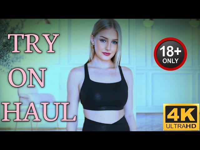 [4K] Transparent Sport Bra & Leggings Try On Haul | USA Transparent Clothes Get Ready With Emily