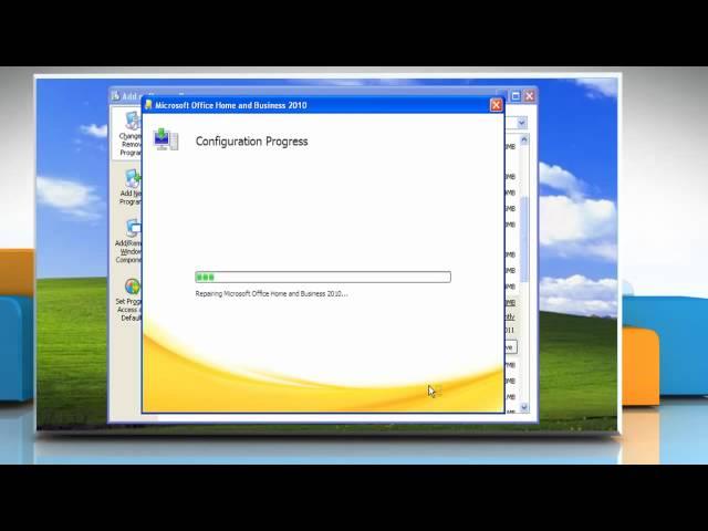 Repair Microsoft® Office 2010 to fix installation problems on Windows® XP