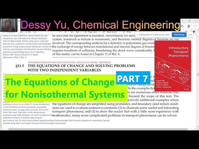 (90) 9.7 (Bab 11) Equation change nonisothermal, 11.5 steady state 2 variabel Transport Phenomena