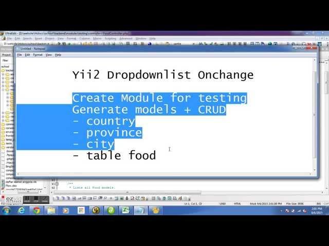 Yii2 Dropdownlist Onchange with No Extension