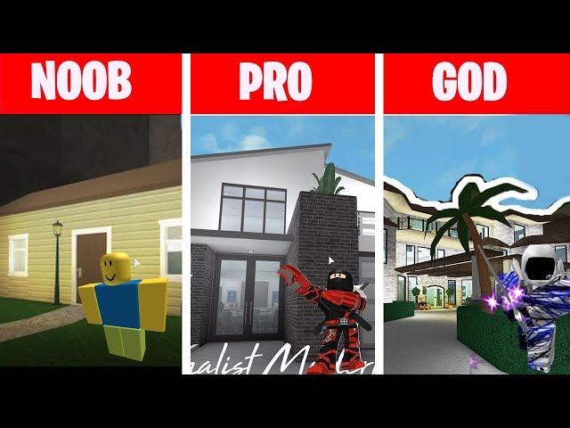 ROBLOX NOOB VS PRO VS GOD: MODERN FAMILY MANSION IN BLOXBURG (ROBLOX ANIMATIONS)