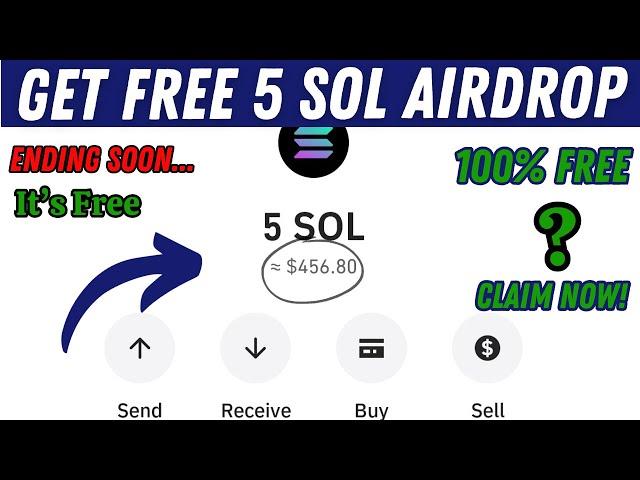 How to Get Free 5 Solana Airdrop | No Fees | 4 Minutes Process