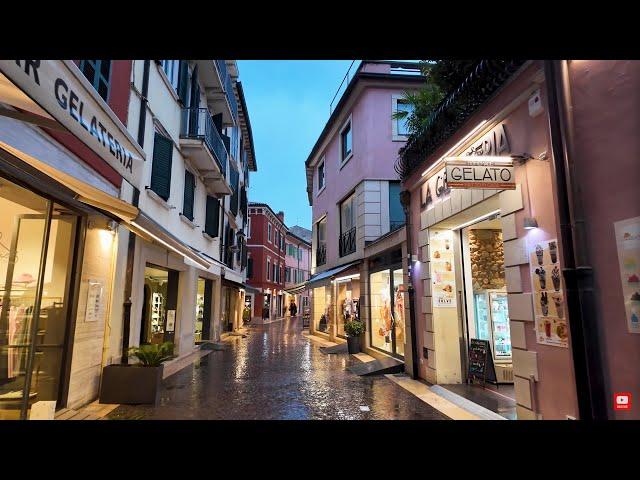 Lake Garda Walking Tour: Rainy Day in Peschiera del Garda [4K HDR]