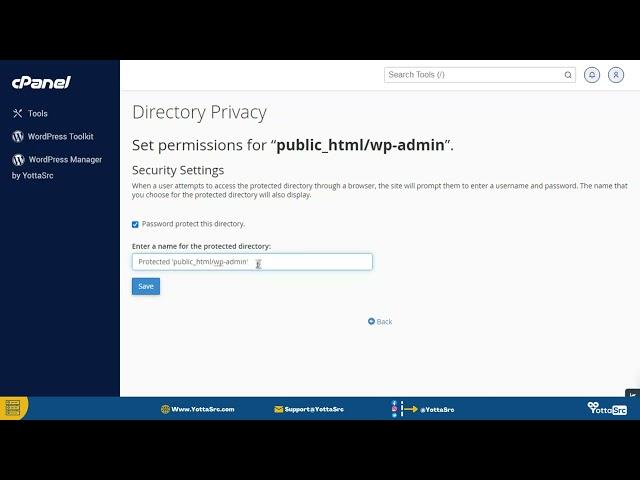 How to Lock a Particular Directory from cPanel | YottaSrc