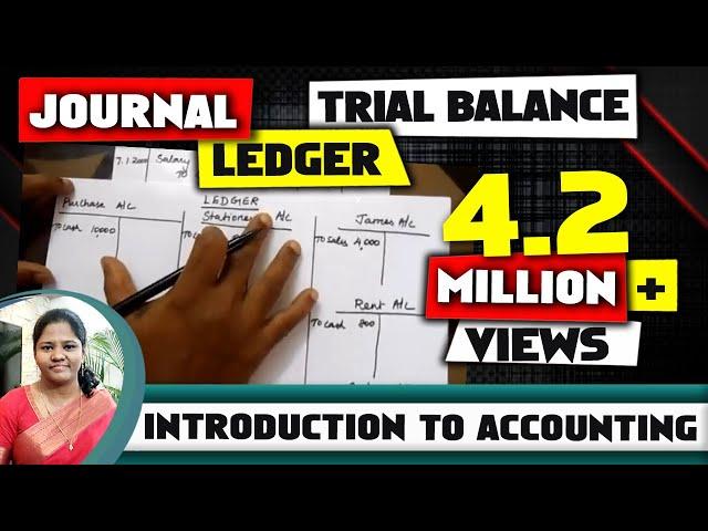 Introduction to accounting  | Journal | Ledger | Trial balance | Solved Problem | by kauserwise