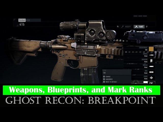 Weapons, Bonuses, Blueprints and Mark Ranks in Ghost Recon Breakpoint