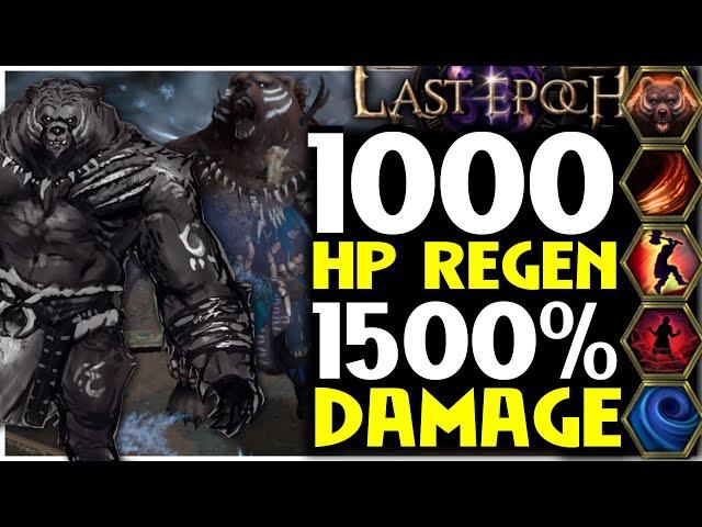 Last Epoch 1k HP Regen Tank Shattered Lance Werebear Druid Build Guide Showcase