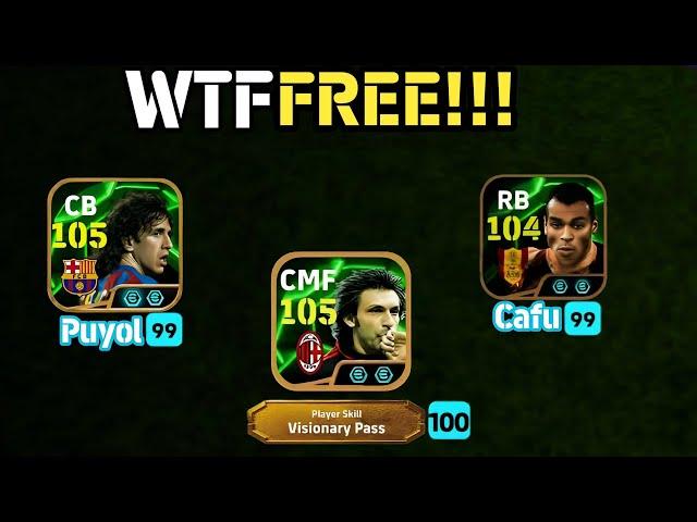 FREE SPIN A. Pirlo 105 + 105 C. Puyol + 104 Cafu Epic  | Worth Signing  | efootball 2025