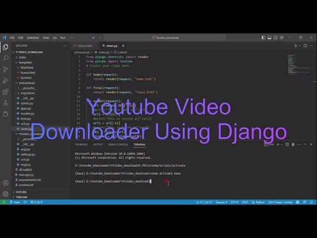 YouTube Video Downloader Project Using Django