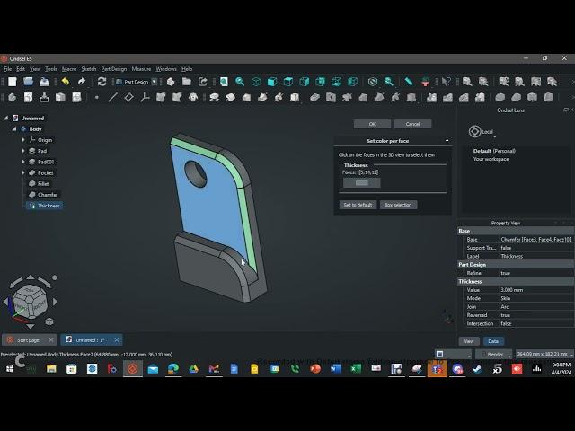 Basic part from solidworks 2023 made in Ondsel Engineering Suite.