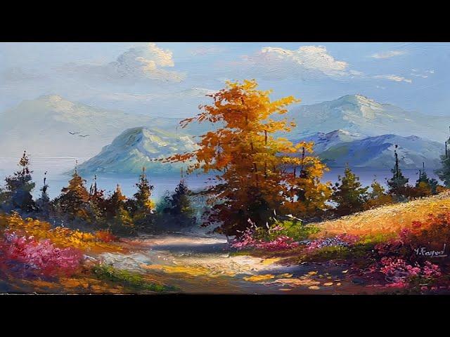 How I Paint Landscape Just By 4 Colors Oil Painting Landscape Step By Step 112 By Yasser Fayad