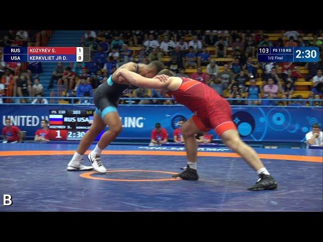 1/2 FS - 110 kg: S. KOZYREV (RUS) v. D. KERKVLIET JR (USA)