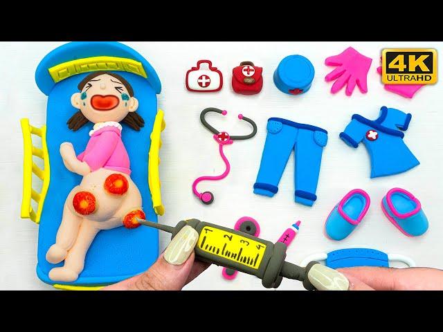 [️claydiy️] Polymer Clay Miniature Doctor Set ‍️ POP THE PIMPLES | Care Tips Tutorial