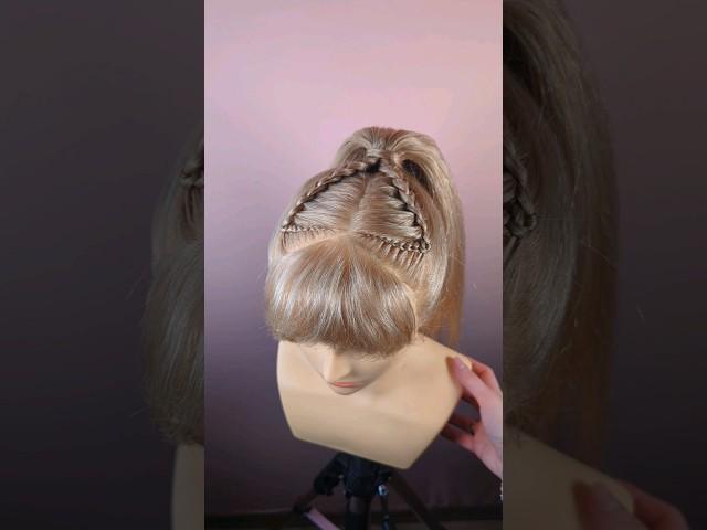 Perfect ponytail for hair with bangs ️‍#hairstyle