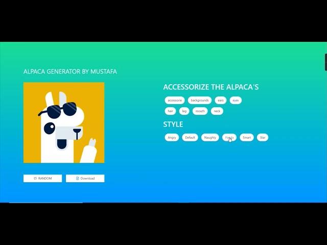 Alpaca image generator Reactjs , UI Library AntDesign , Typescript custom hook , dynamic import