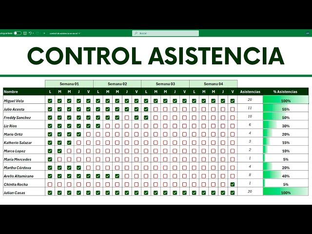 Control de Asistencia en Dinámico Excel ️ (Registro de Asistencia)