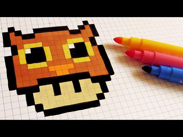 Halloween Pixel Art - How To Draw Owl Mushroom #pixelart