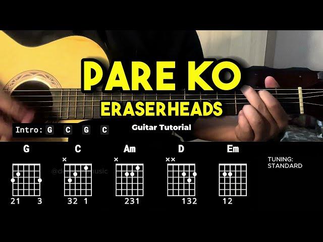 Pare Ko - Eraserheads | Easy Guitar Chords Tutorial For Beginners (CHORDS & LYRICS) #guitarlessons