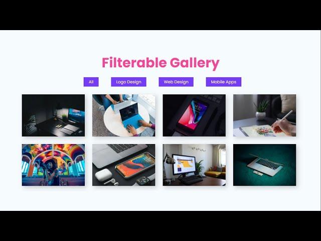 Make Portfolio Filterable Image Gallery With HTML CSS & JavaScript | Filterable Gallery