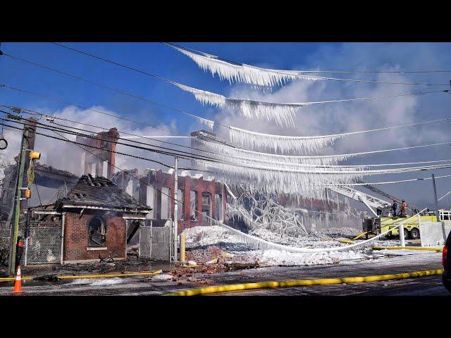 Marcal Paper Mill Fire Aftermath With Comparison Shots Fire And Ice 1-31-19