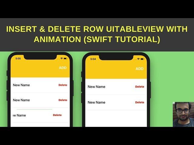 Swift Tutorial: Insert delete UITableView cell or table row in swift  with animation