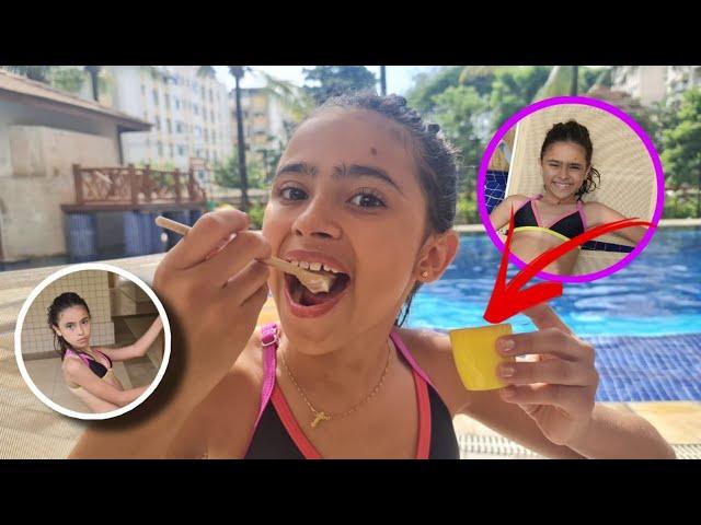 Rotina do lanche da tarde na piscina *pool* - MARI BRITO COM VOCÊS