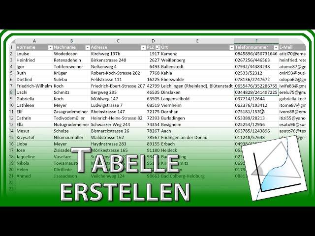 TABELLE erstellen (Sortierung, Überschriften, Tabel) - Excel Grundlagen Tutorial & Anleitung