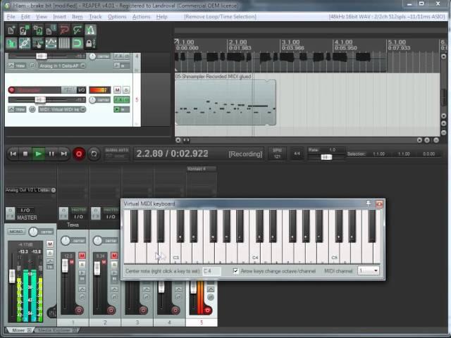 Reaper для начинающих | Миди клавиатура (часть 6)