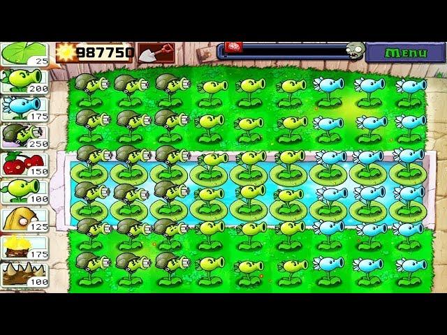 Plants vs Zombies Minigame Hack All Gatling Pea vs Gargantuar