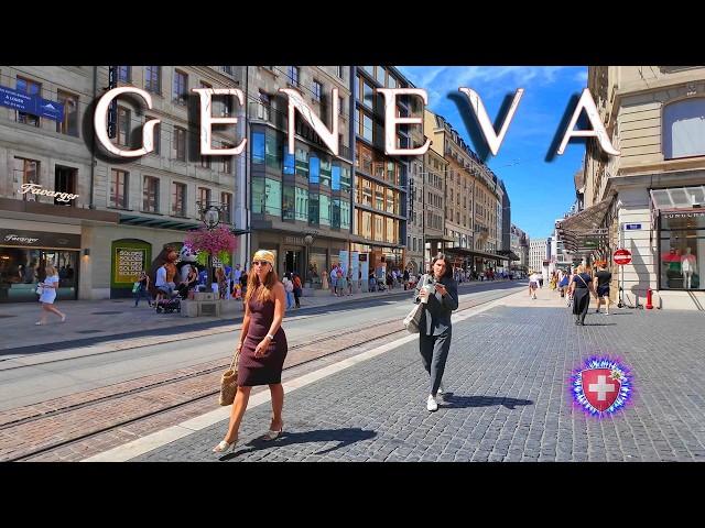 SWITZERLAND GENEVA  Feel the vibrant atmosphere of summer city / Shopping Streets, Lake & Fountain