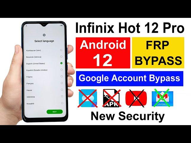 Infinix Hot 12 Pro Android 12 Frp Bypass | Infinix Hot 12 Pro Google Lock Bypass | Hot 12 Pro Frp |