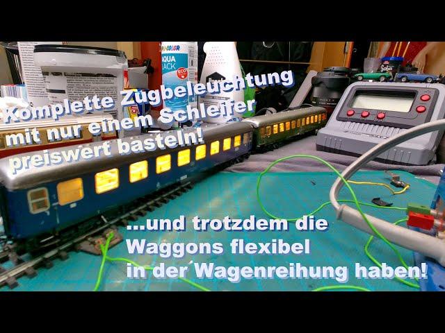 Zugbeleuchtung in flexibler Reihung mit nur einem Schleifer preiswert basteln-Märklin Modellbahn H0